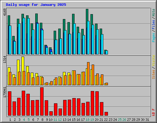 Daily usage for January 2025