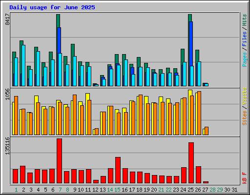 Daily usage for June 2025