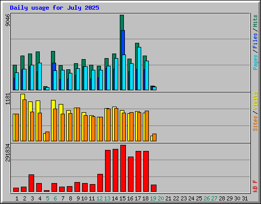 Daily usage for July 2025