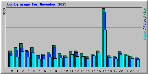 Hourly usage for November 2025
